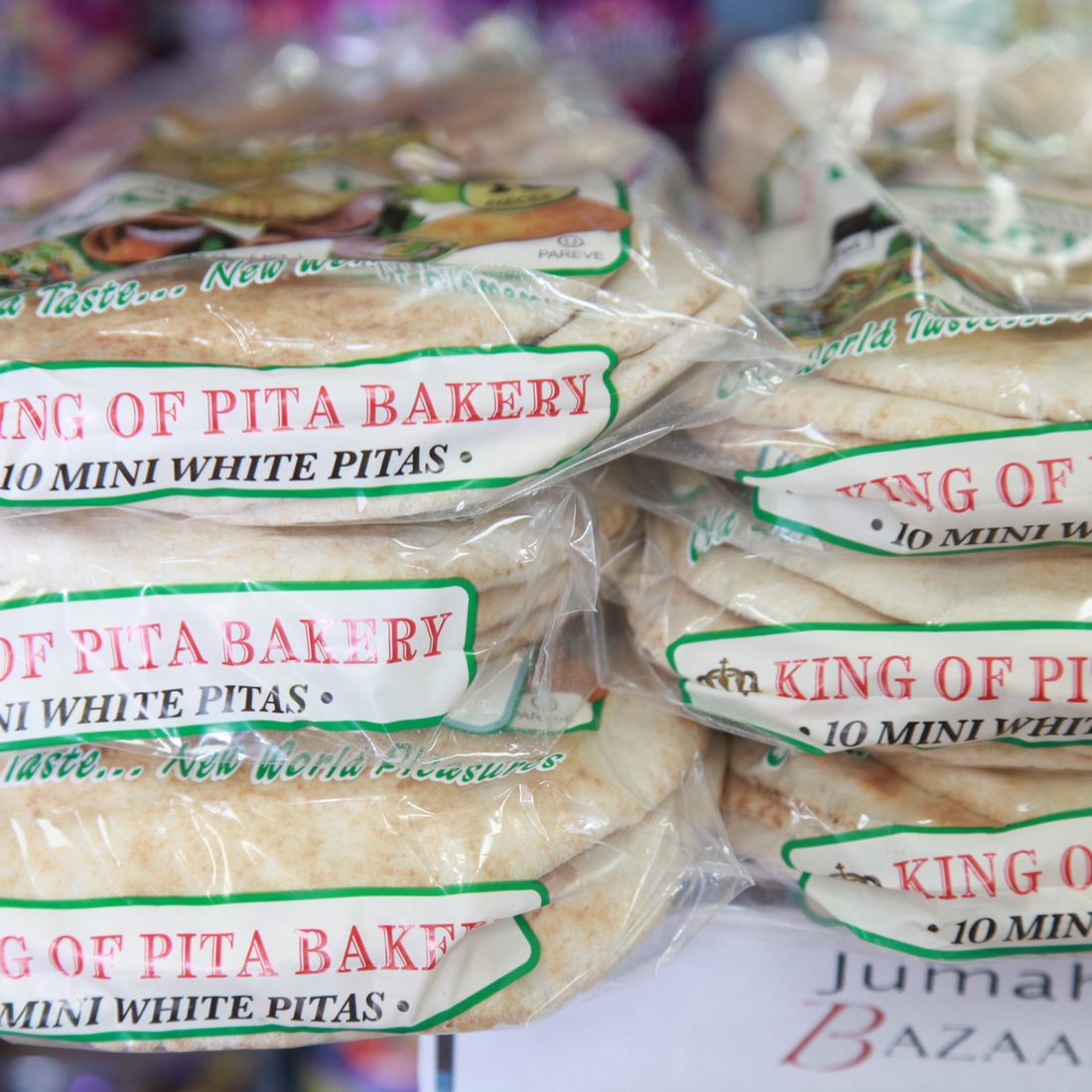 Fresh pita bread on the rack