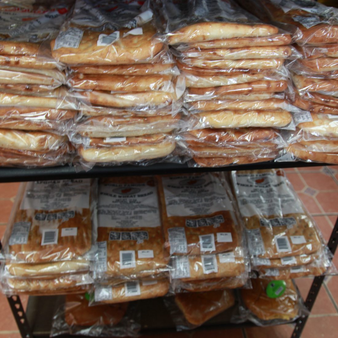 Fresh bread on the rack