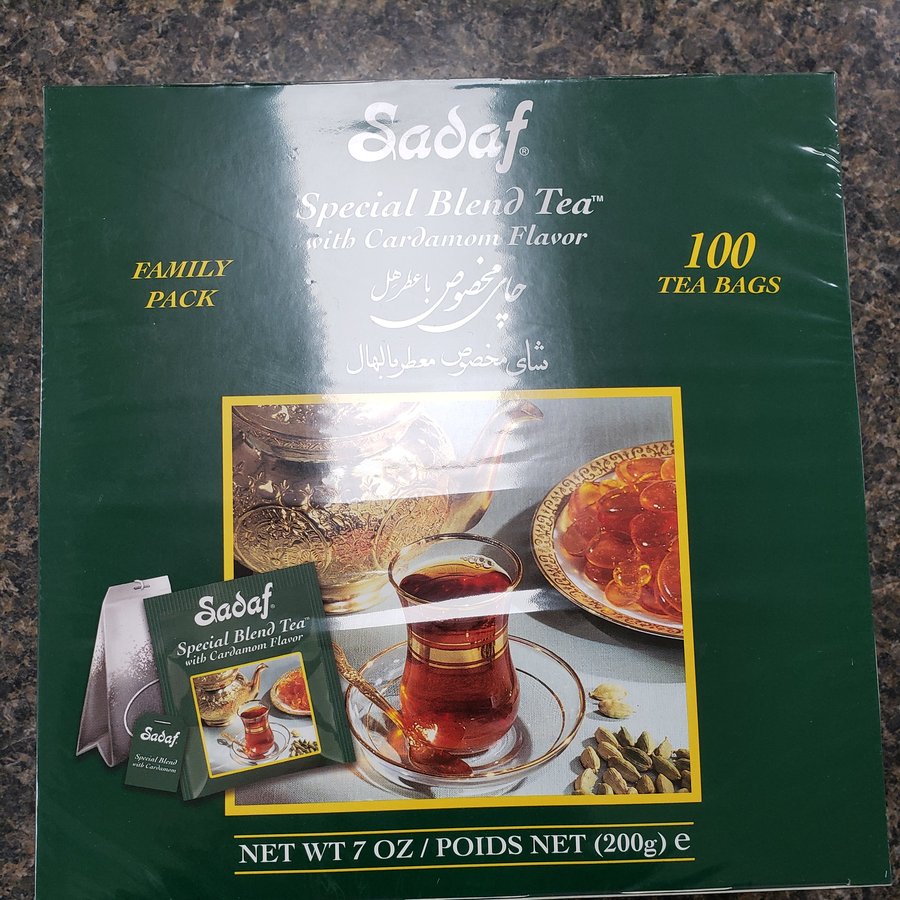 Sadaf Special Blend Tea with Cardamom Flavor, 100 tea bags